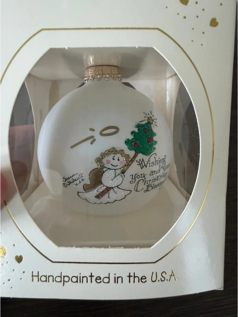 Teresa Thibault Hand-Painted Christmas Ornament